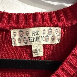 Pink Republic Women's Vibrant Red Crew Neck Sweater